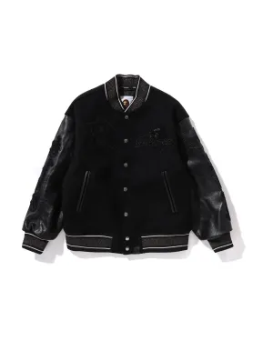 Line Camo Multi Logo Wool Varsity Jacket