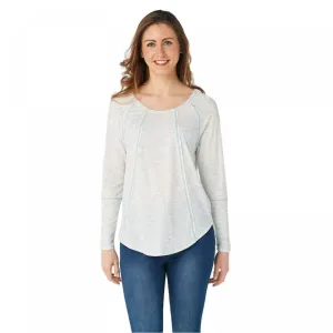 Lisa Rinna Collection Women's Long Sleeve Ribbed Top With Seaming