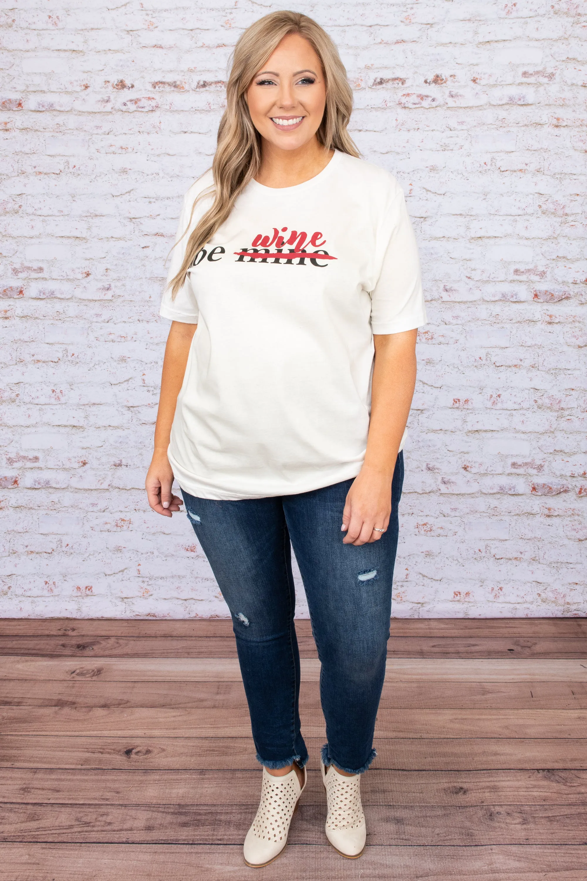 Live Love Wine Tee, White