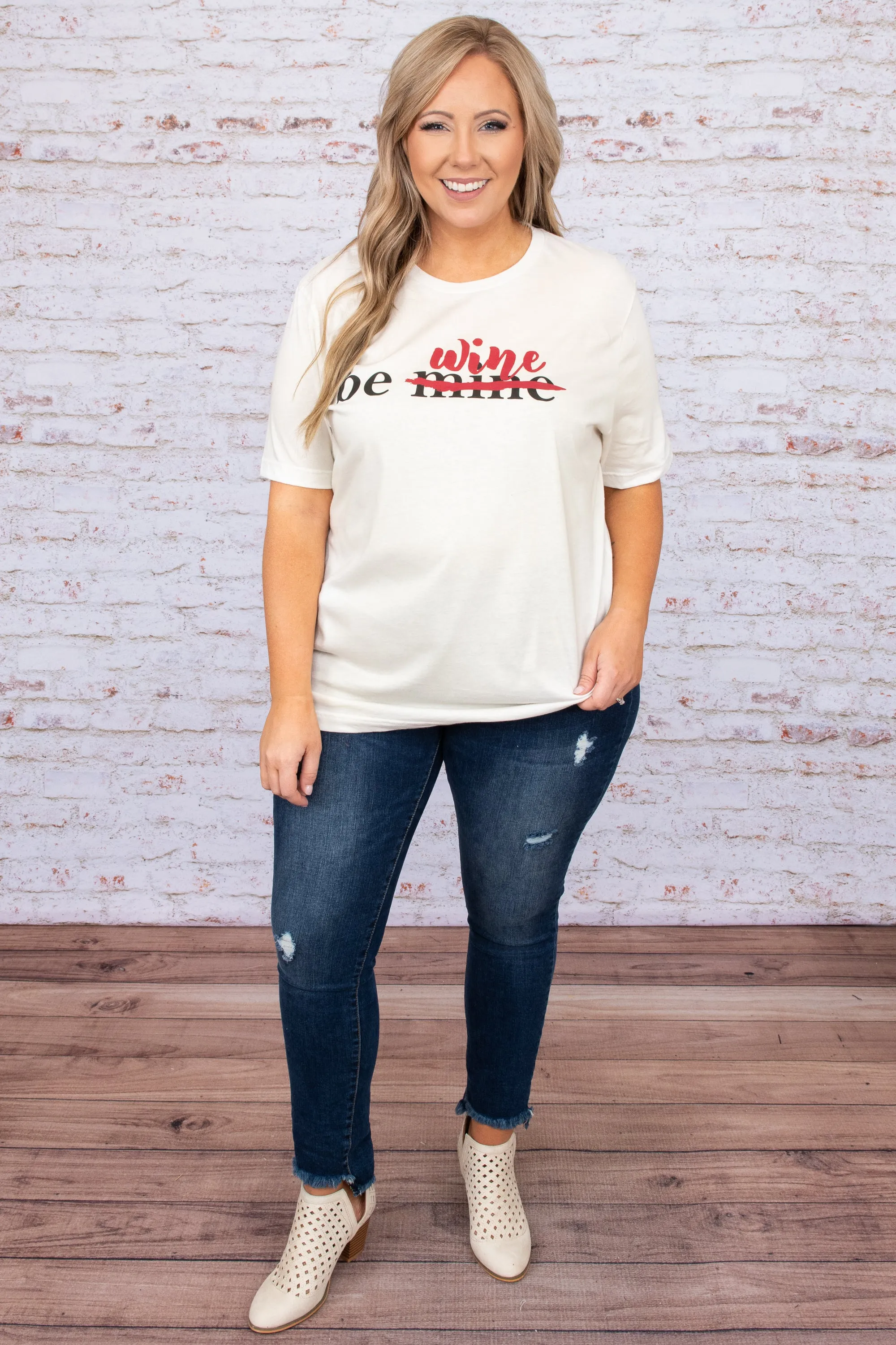 Live Love Wine Tee, White