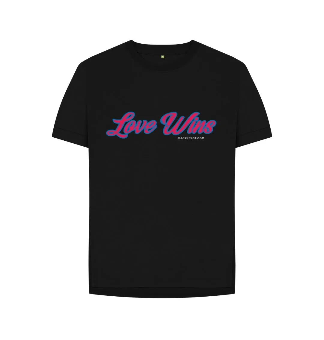 Love Wins women's relaxed fit 100% organic t shirt. Free UK postage