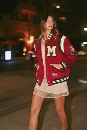 Mable Varsity Jacket with Patch Detail