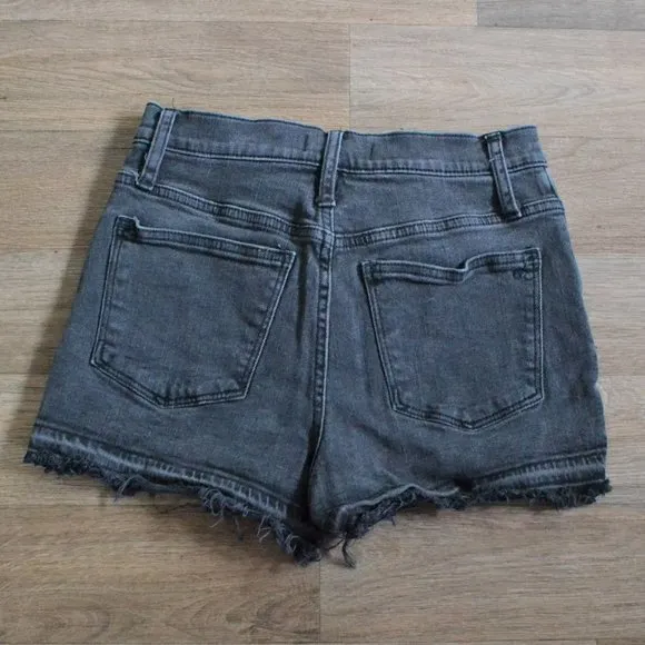 Madewell High-Rise Denim Shorts in Clint Wash: Drop-Hem Edition Black Shorts 25