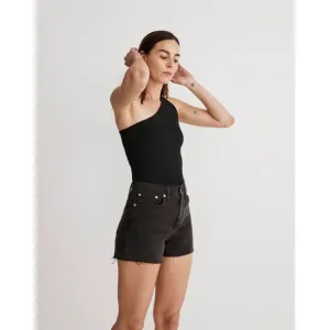 Madewell High-Rise Raw Hem Denim Shorts Lunar Wash