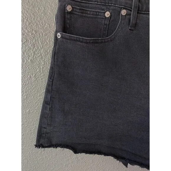 Madewell High-Rise Raw Hem Denim Shorts Lunar Wash