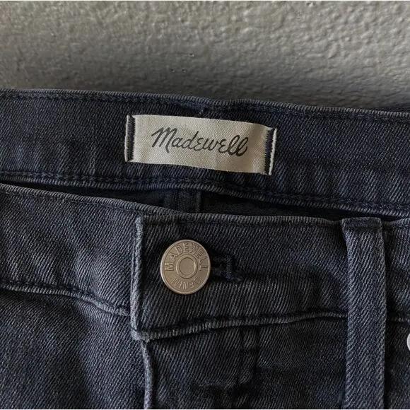 Madewell High-Rise Raw Hem Denim Shorts Lunar Wash