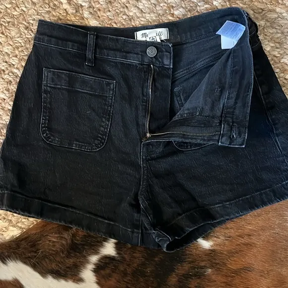 Madewell Sailor High Waisted Black Shorts