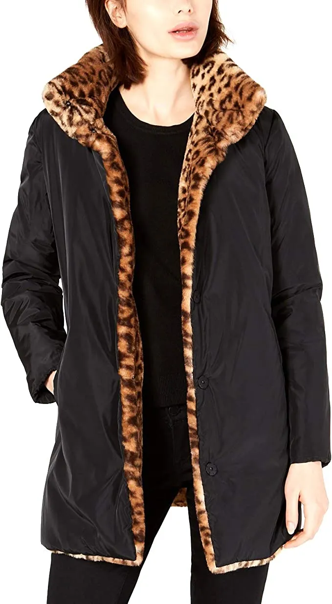 Maison Jules | Faux-Fur Reversible Jacket | Vendor Cheetah | M