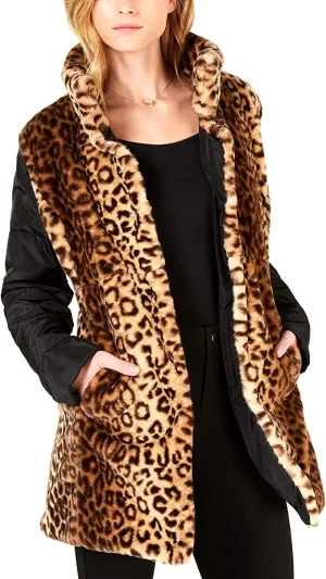 Maison Jules | Faux-Fur Reversible Jacket | Vendor Cheetah | M