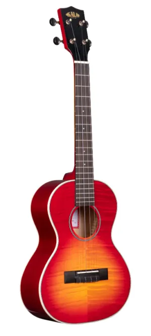 MARKED - Kala KA-FMCB-T Gloss Flame Maple Tenor Ukulele - Cherry Burst Finish