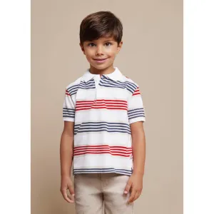 Mayoral Boys Stripe Polo Shirt 3108 Watermelon Navy