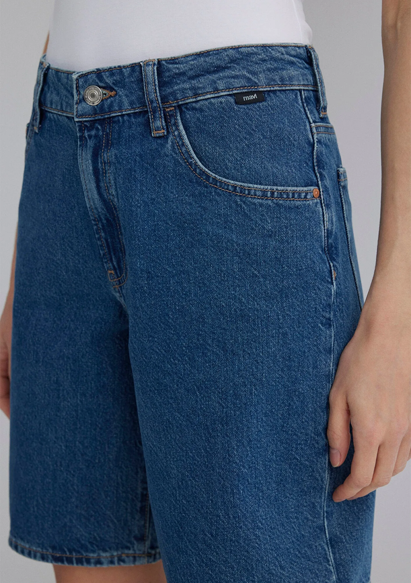 Melina Deep Shaded Denim Jean Shorts