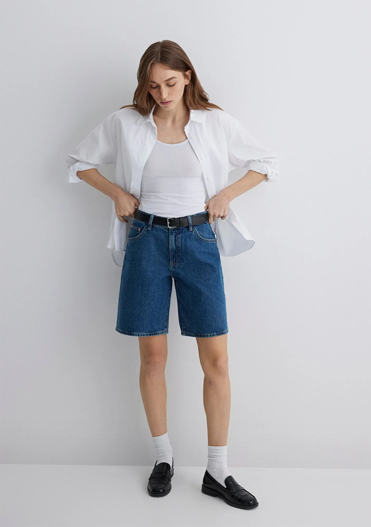 Melina Deep Shaded Denim Jean Shorts