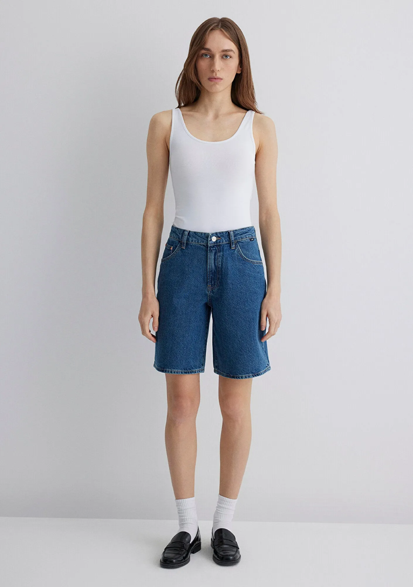 Melina Deep Shaded Denim Jean Shorts