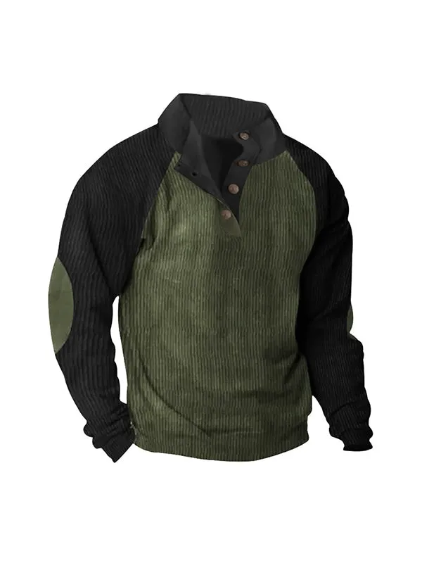 Men's Contrast Color Oversized Long Sleeve Sweatshirts