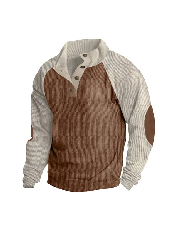 Men's Contrast Color Oversized Long Sleeve Sweatshirts