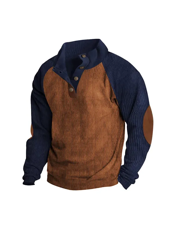 Men's Contrast Color Oversized Long Sleeve Sweatshirts