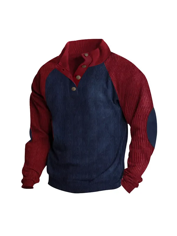 Men's Contrast Color Oversized Long Sleeve Sweatshirts