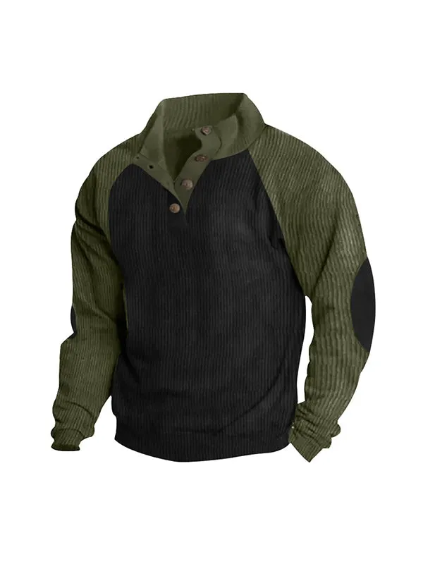 Men's Contrast Color Oversized Long Sleeve Sweatshirts