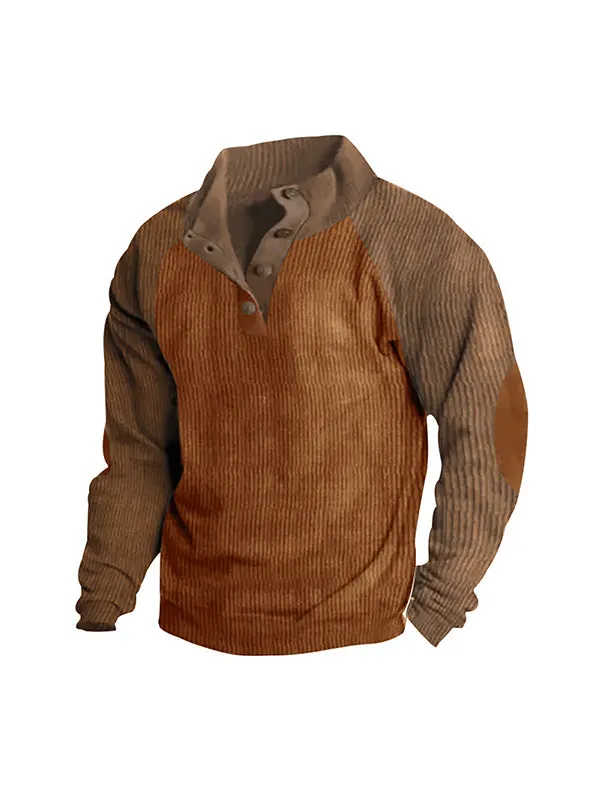Men's Contrast Color Oversized Long Sleeve Sweatshirts