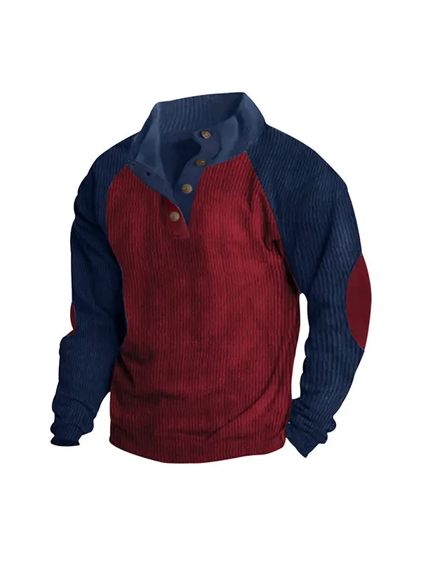 Men's Contrast Color Oversized Long Sleeve Sweatshirts