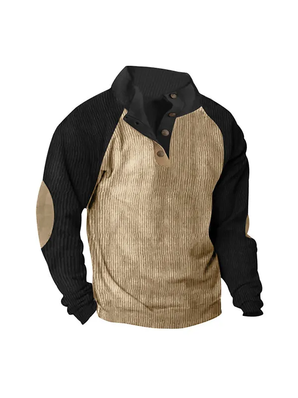 Men's Contrast Color Oversized Long Sleeve Sweatshirts
