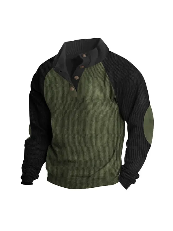 Men's Contrast Color Oversized Long Sleeve Sweatshirts