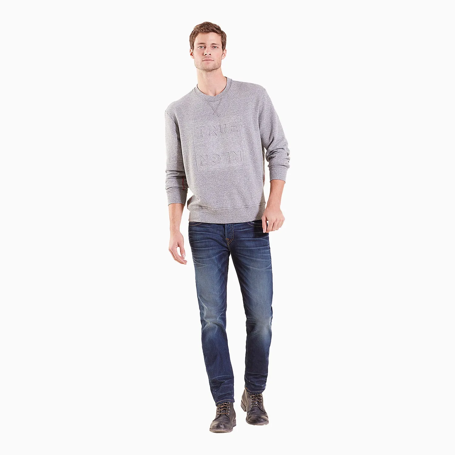 Men's Debossed Logo Double Knit Sweatshirt