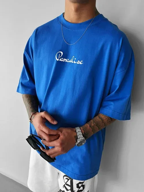 Men's Fashion Oversized Parrot Wings Print Short Sleeve T-Shirt