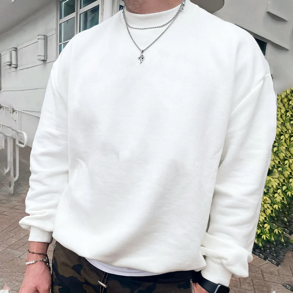Men's Pure Color Crew Neck Sweatshirts