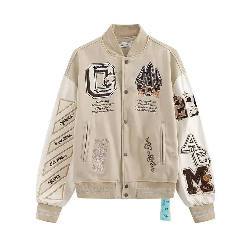Men's Y2K Rhinestone Hip Hop Varsity Jacket