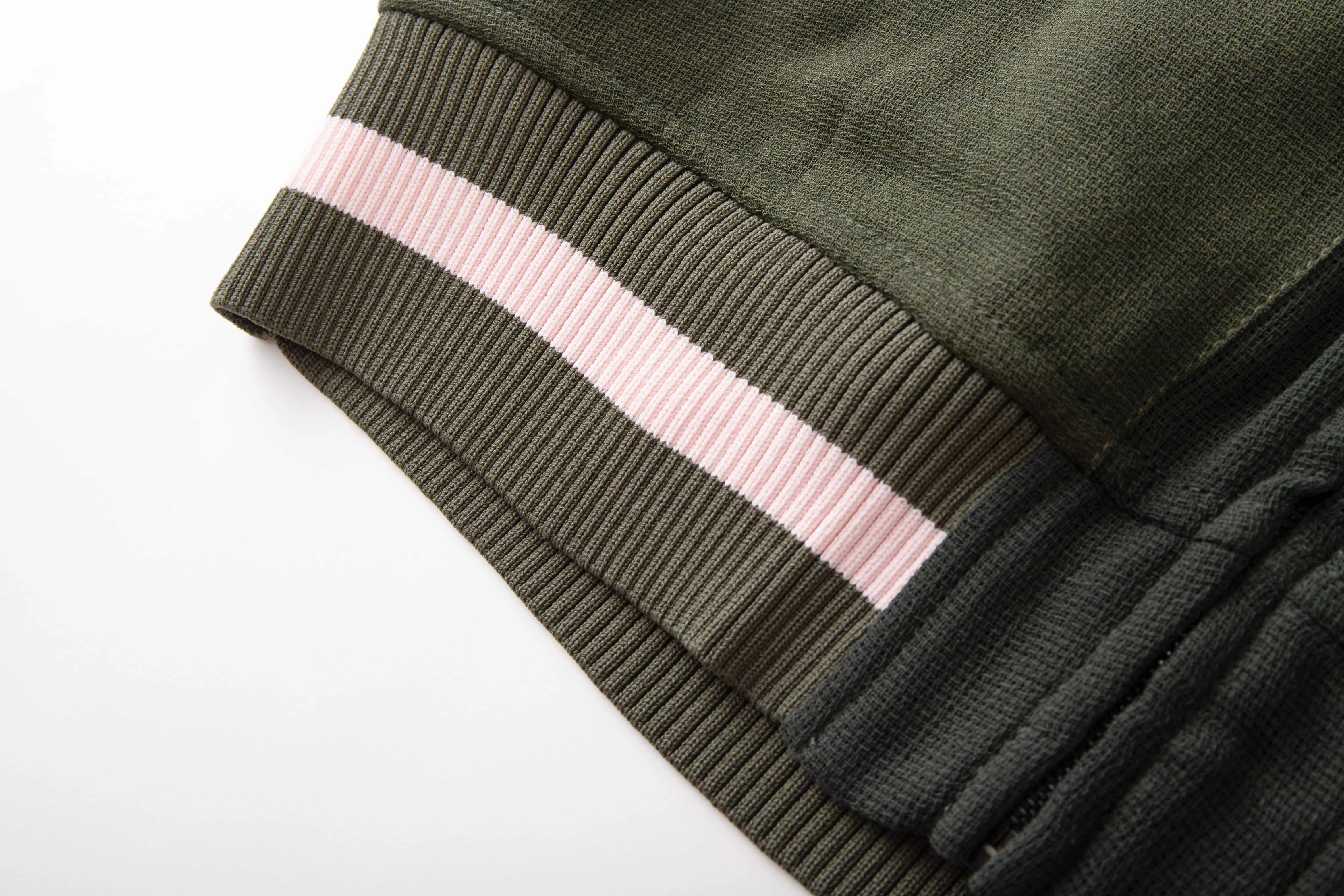Mesh-panelled Dark Green varsity Jacket