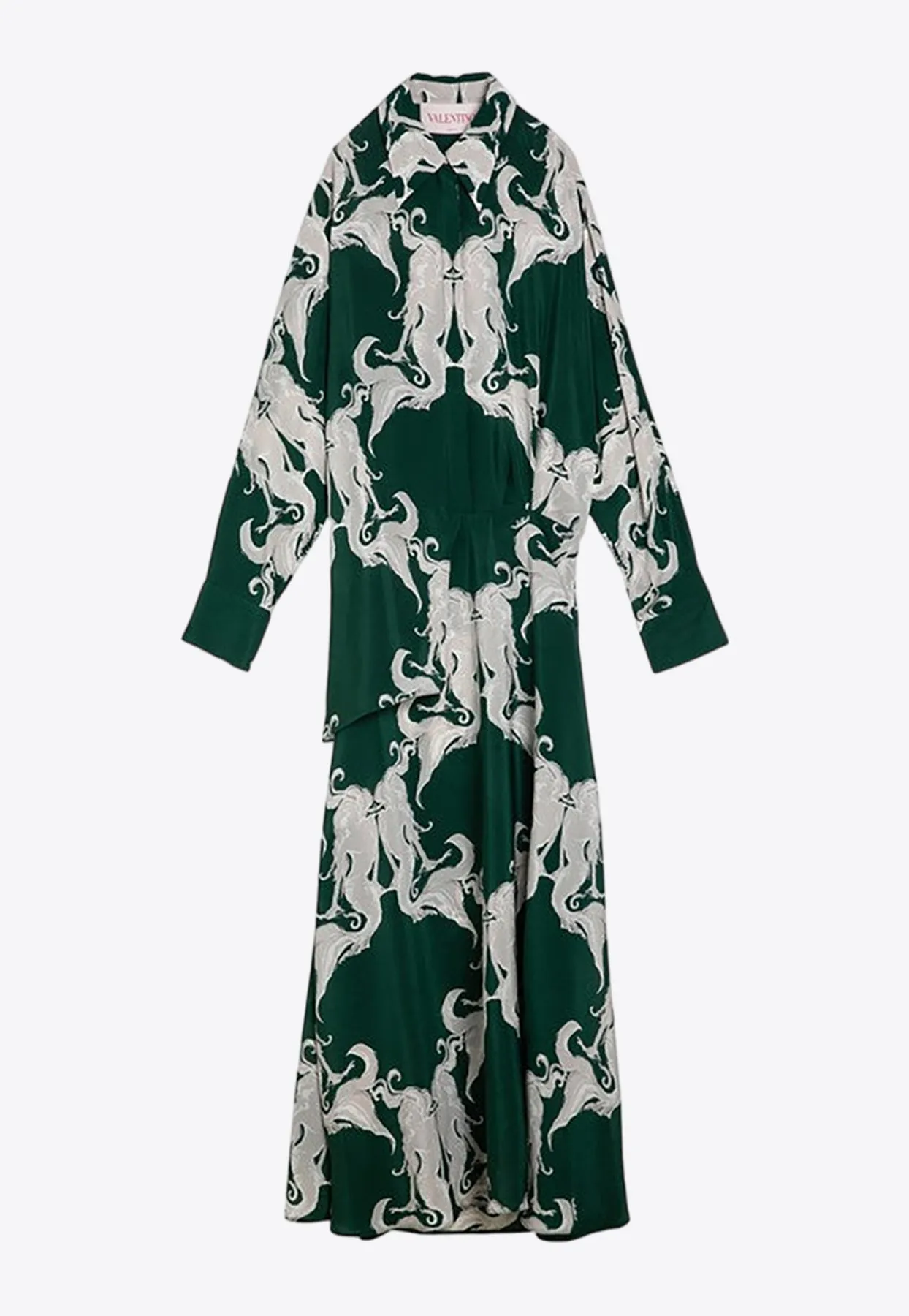 Metamorphos Siren Silk Printed Maxi Shirt Dress