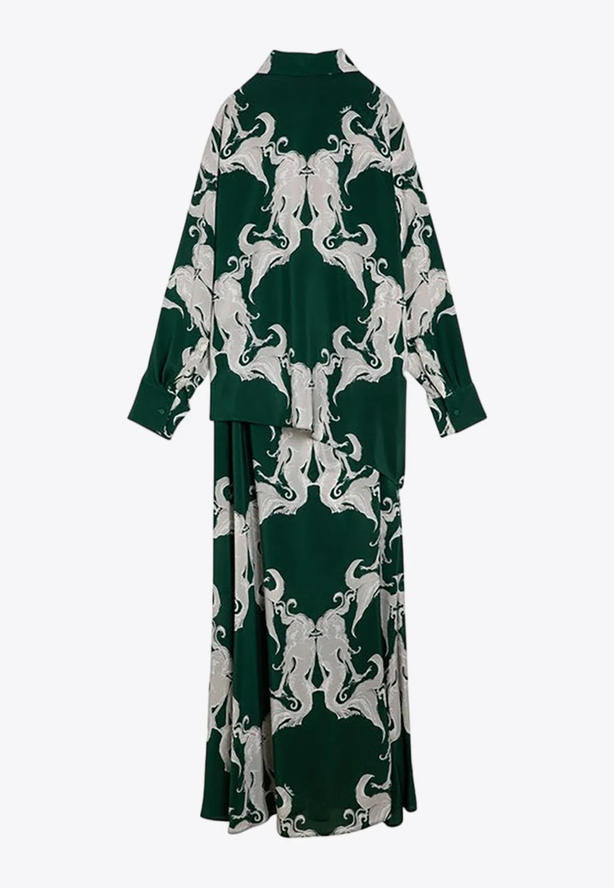 Metamorphos Siren Silk Printed Maxi Shirt Dress