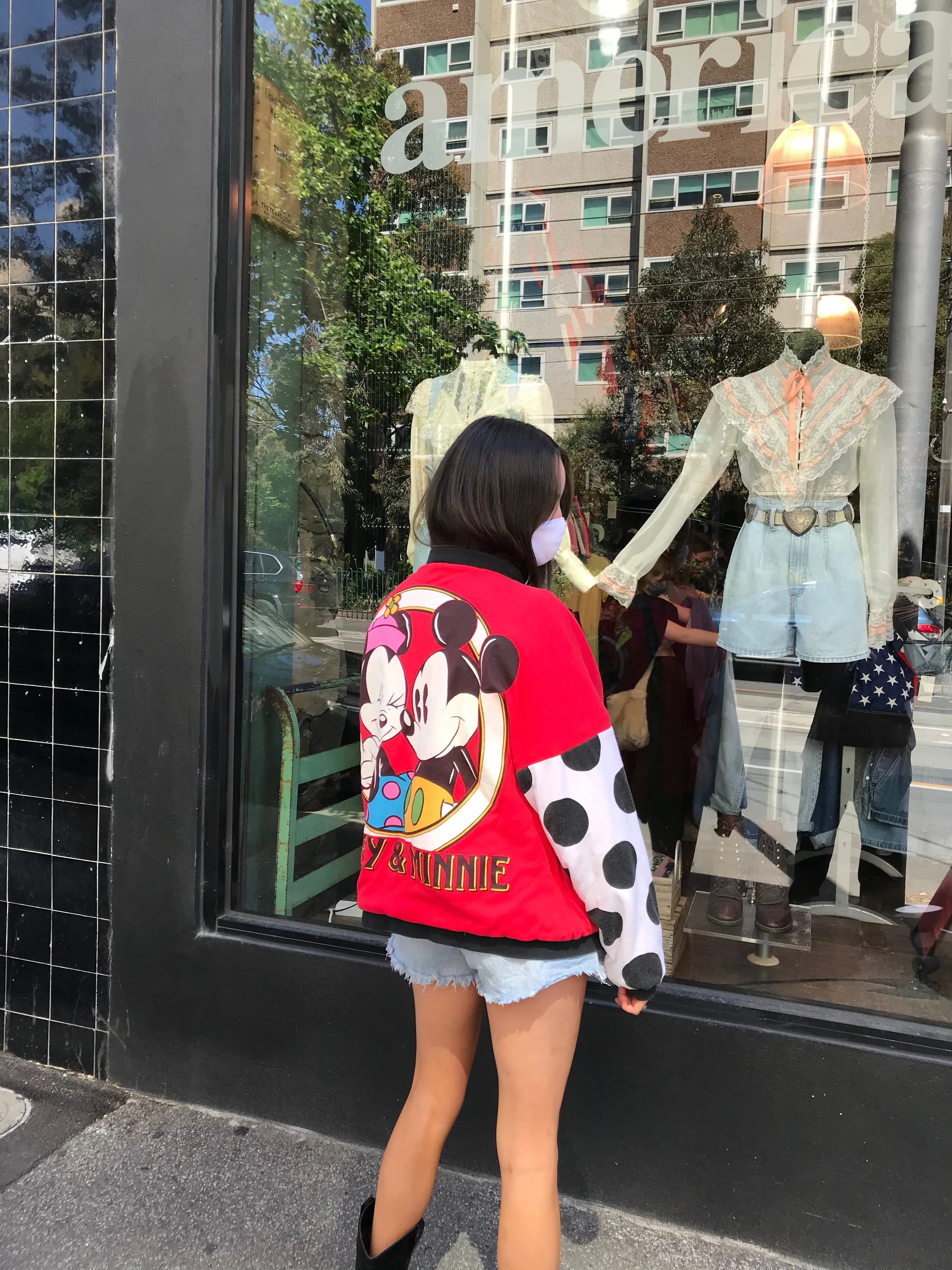 Mickey & Minnie Mouse Vintage 80’s Jersey Jacket by ©️The Walt Disney Co Made In USA