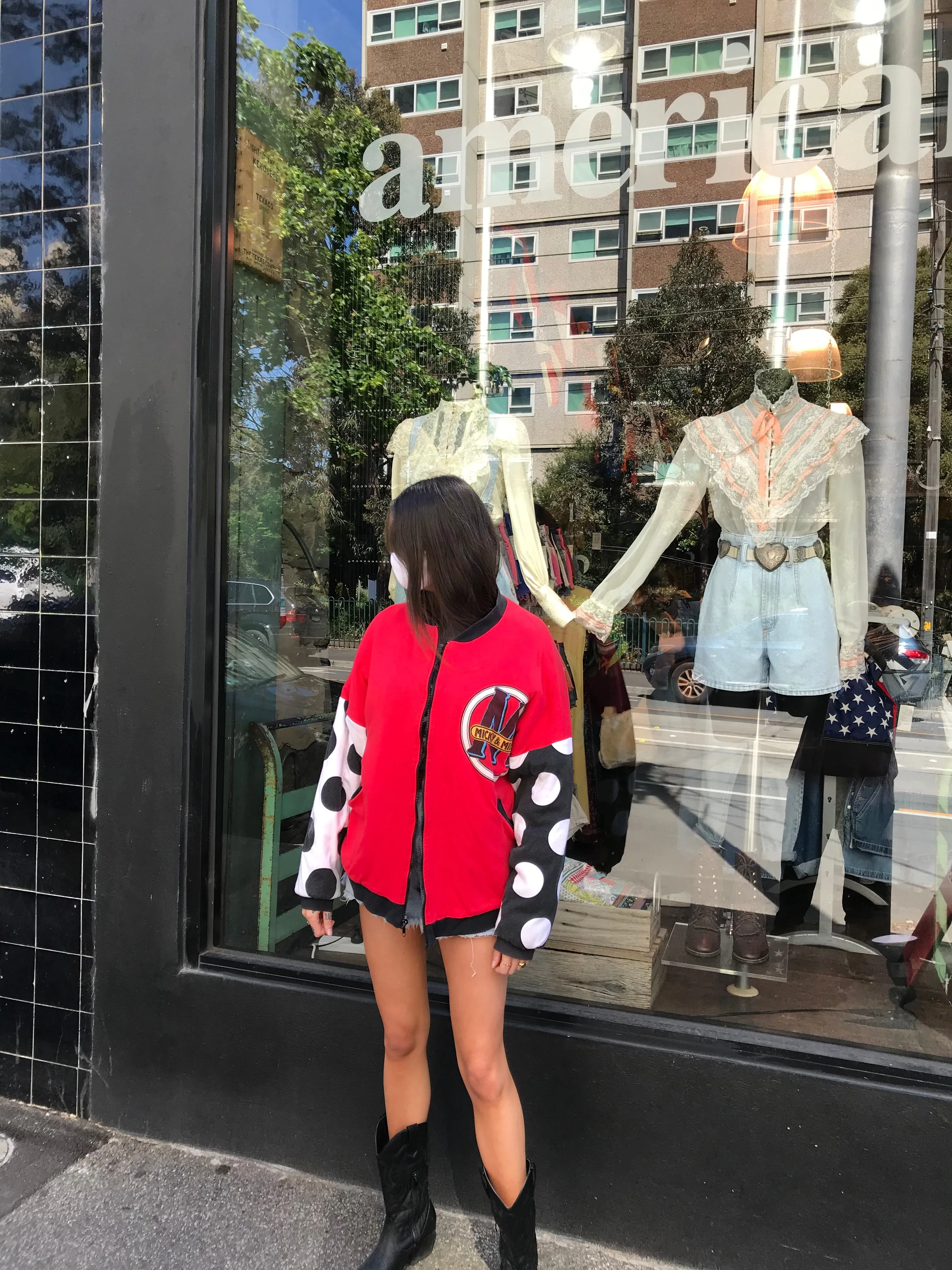 Mickey & Minnie Mouse Vintage 80’s Jersey Jacket by ©️The Walt Disney Co Made In USA
