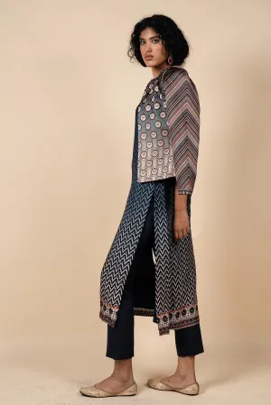 Midnight Blue - Ivory Reversible Ika Jacket