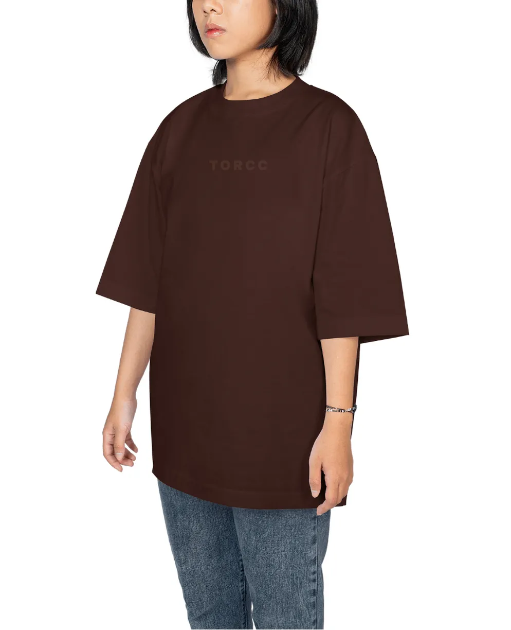Minimal Chocolate Drop Shoulder T-shirt - WAREHOUSE SALE