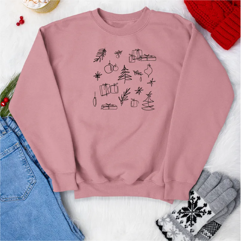 Minimalist Line Art Christmas Jumper