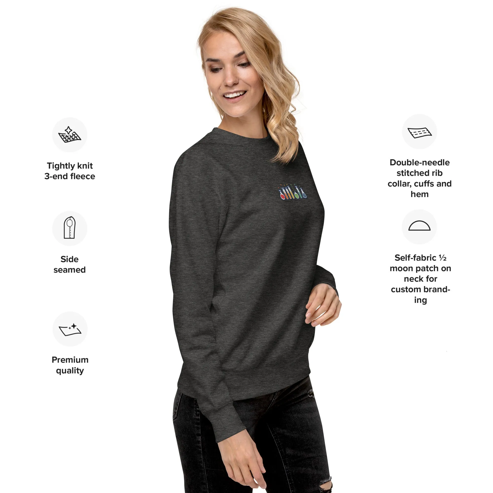Minimalist Pride Flasks | Unisex Embroidered Sweatshirt