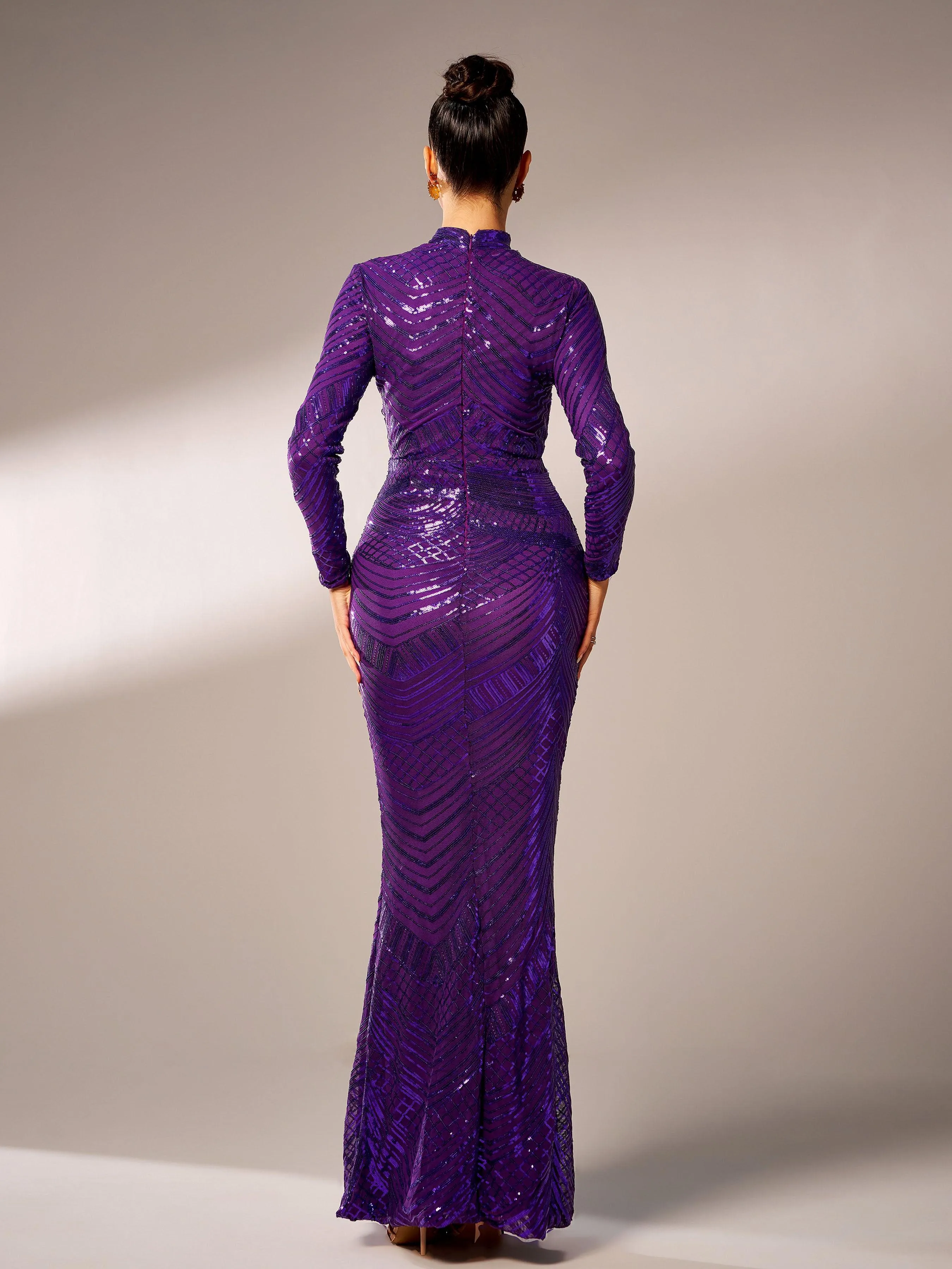 Mock Neck Formal Mermaid Prom Dress M0649