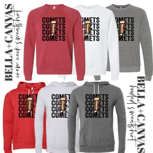 MTO / Comet Football, youth adult sweatshirts