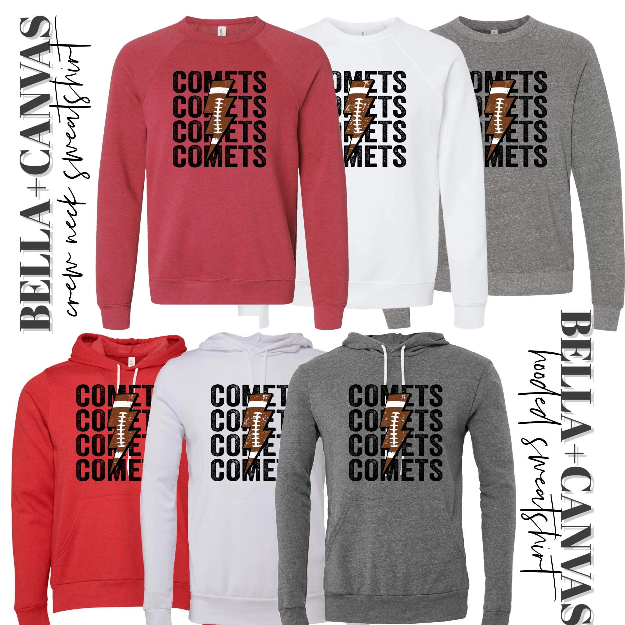 MTO / Comet Football, youth adult sweatshirts