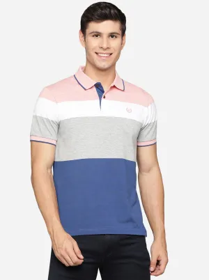 Multicolor Striped Slim Fit Polo T-Shirt | Greenfibre