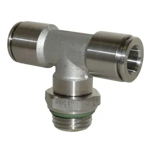n°5 pz. Raccordo Rapido in Acciaio Inox per Aria Compressa T Centrale Maschio Cilindrico Girevole IA7
