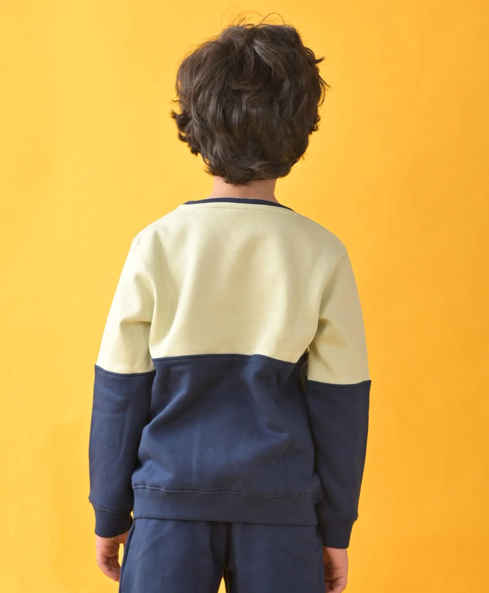 NAVY ALOE WASH COLOR BLOCK SWEATSHIRT - NAVY
