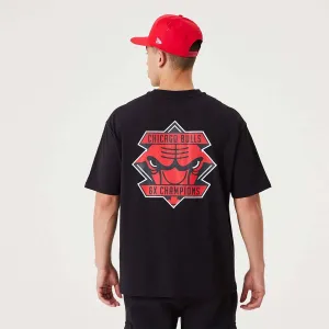 NEW ERA Chicago Bulls NBA Championship Black Oversized T-Shirt Black