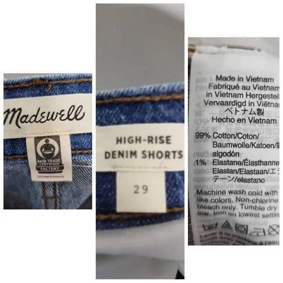New Madewell The Perfect Jean Short Shadow Pocket Size 29