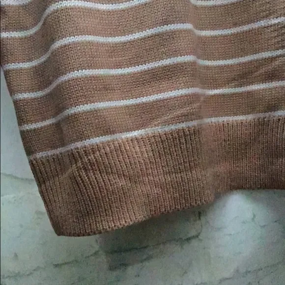New Women’s Plus T TAHARI Striped Crewneck Oversized Sweater
