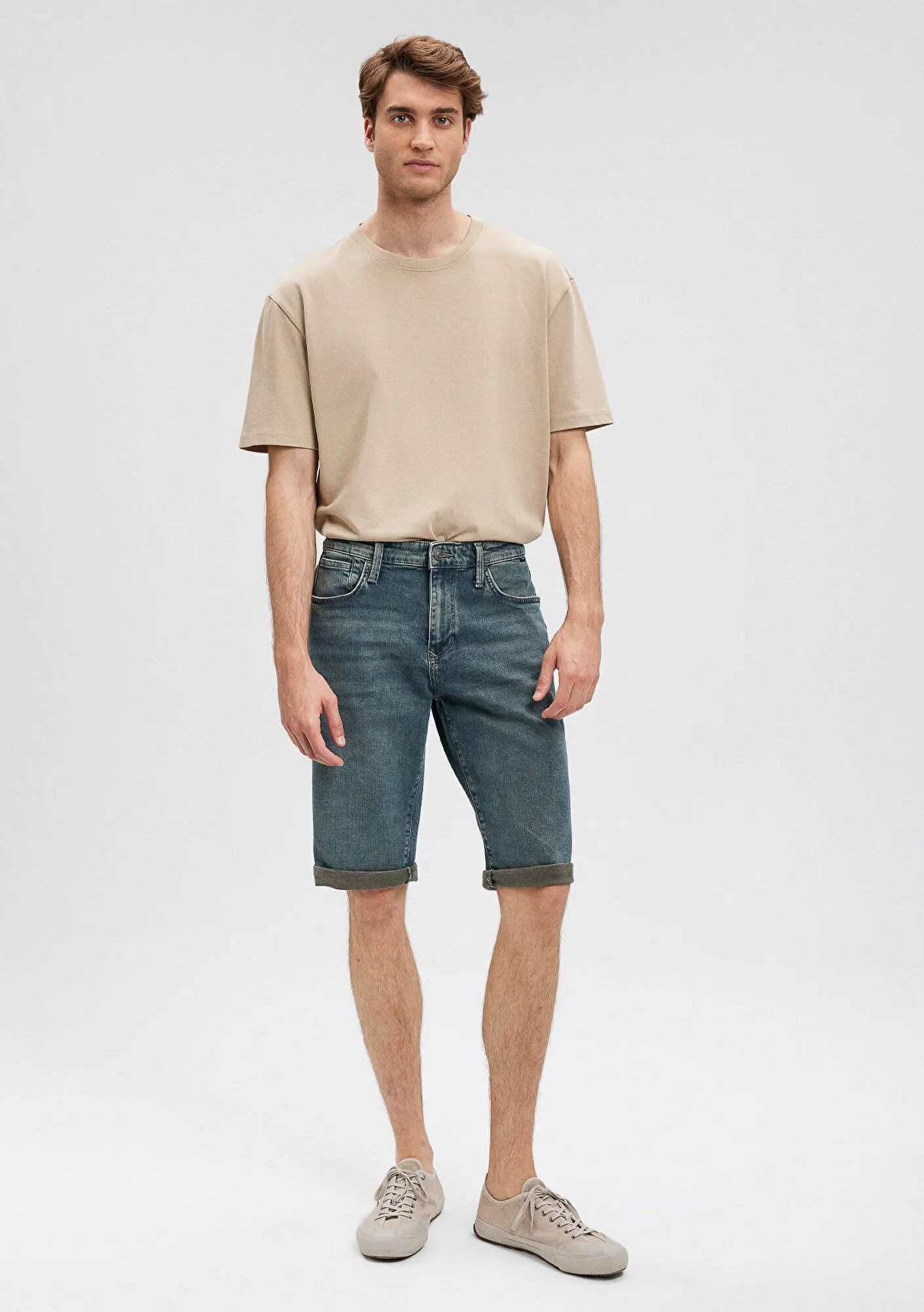 Nicholas Foggy Shaded Mavi Black Jean Shorts